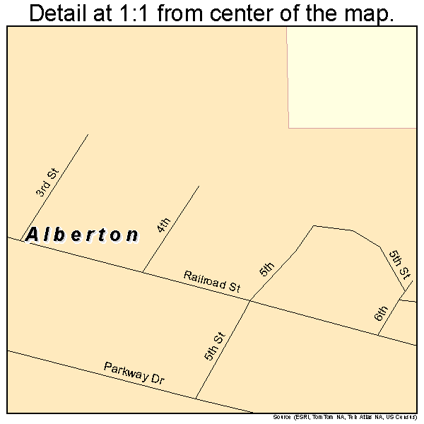 Alberton, Montana road map detail