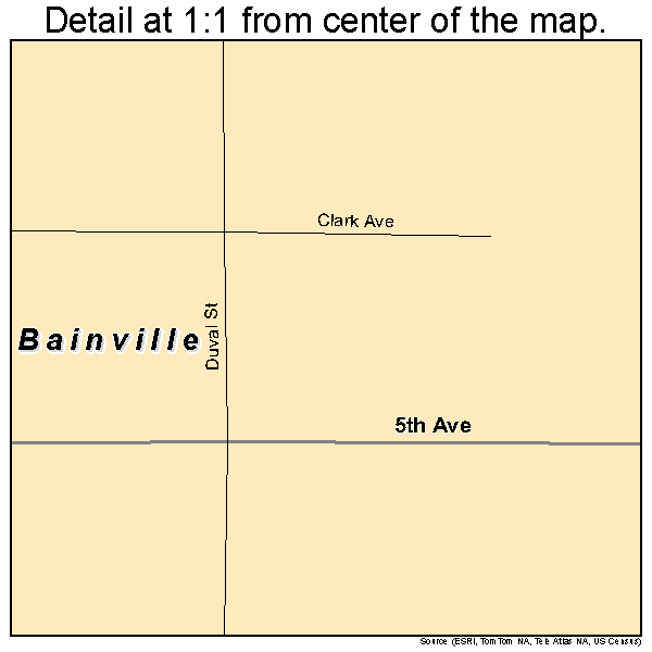 Bainville, Montana road map detail