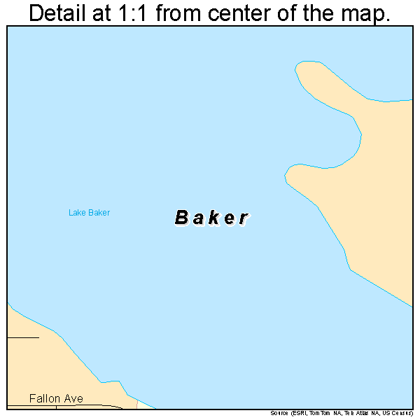 Baker, Montana road map detail