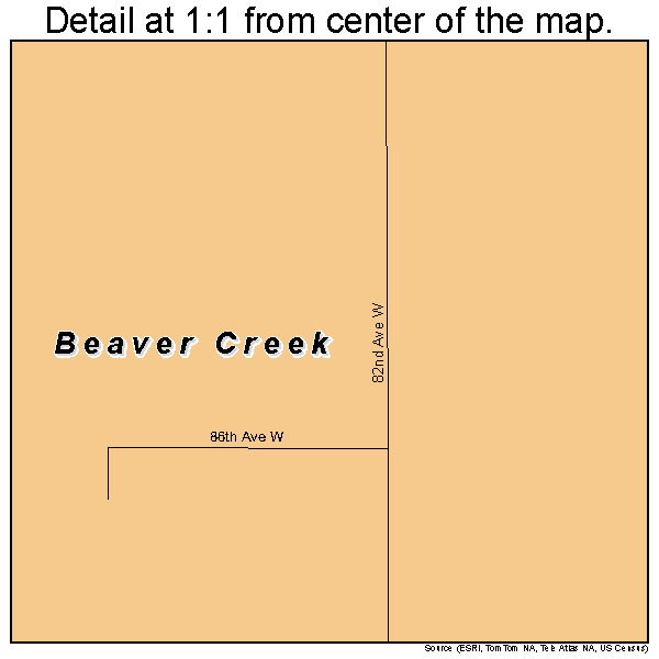 Beaver Creek, Montana road map detail