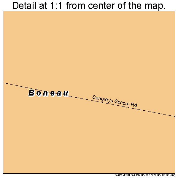 Boneau, Montana road map detail