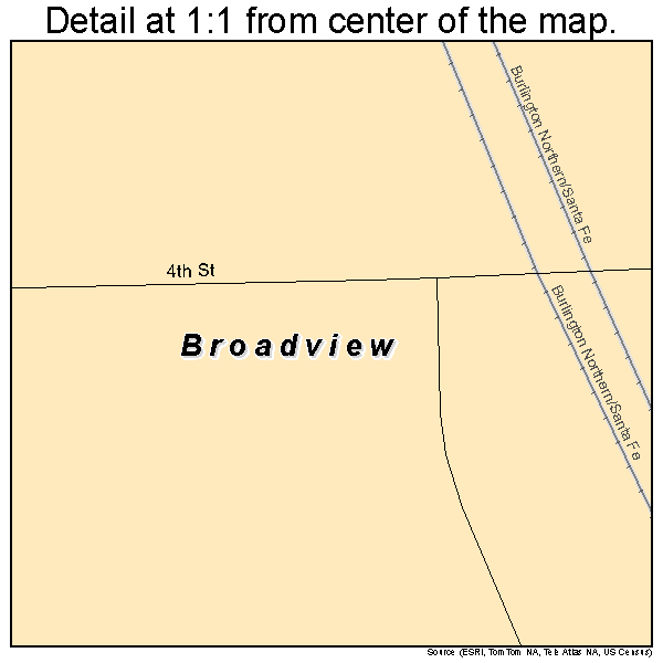 Broadview, Montana road map detail