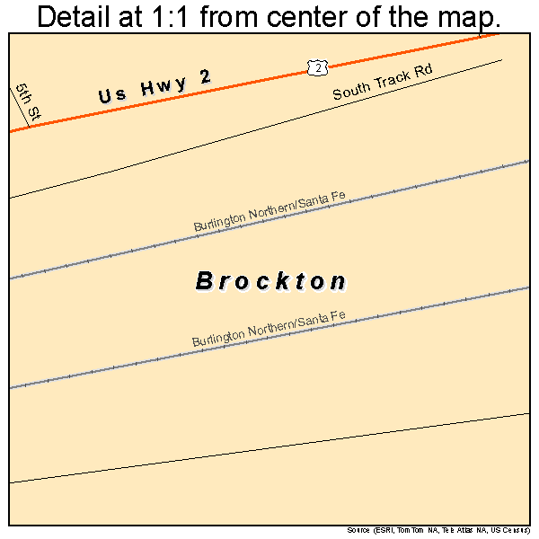 Brockton, Montana road map detail