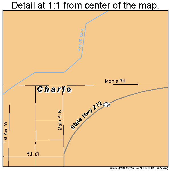 Charlo, Montana road map detail