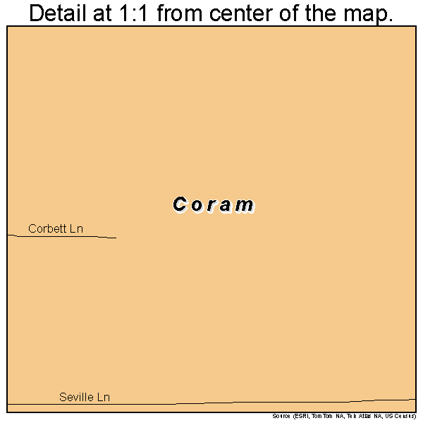 Coram, Montana road map detail
