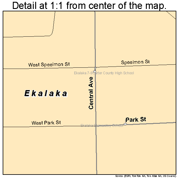 Ekalaka, Montana road map detail