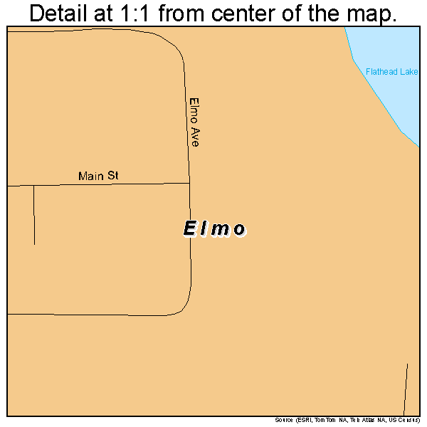 Elmo, Montana road map detail