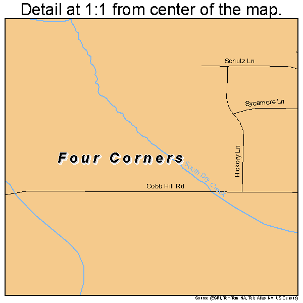 Four Corners, Montana road map detail