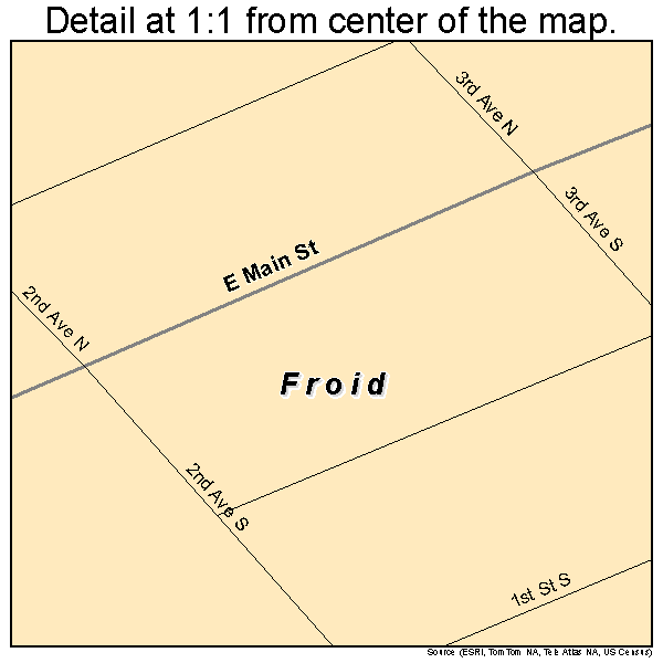 Froid, Montana road map detail