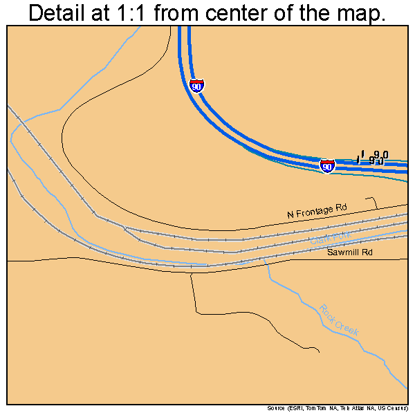 Garrison, Montana road map detail