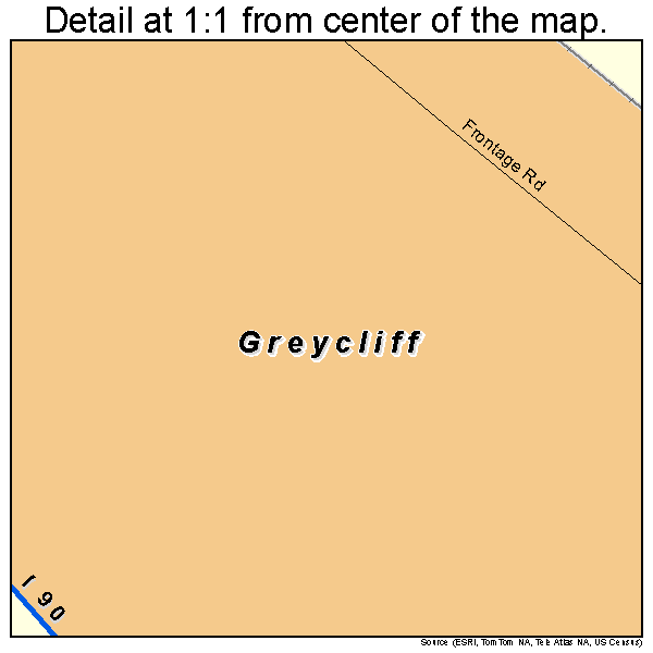 Greycliff, Montana road map detail