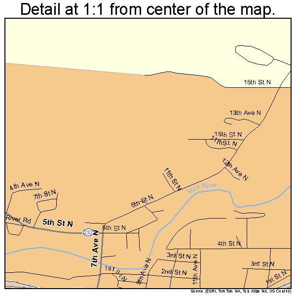 Havre North, Montana road map detail