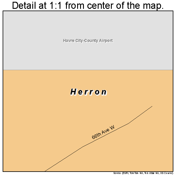 Herron, Montana road map detail