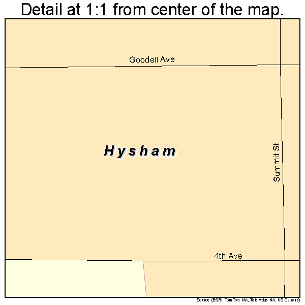 Hysham, Montana road map detail