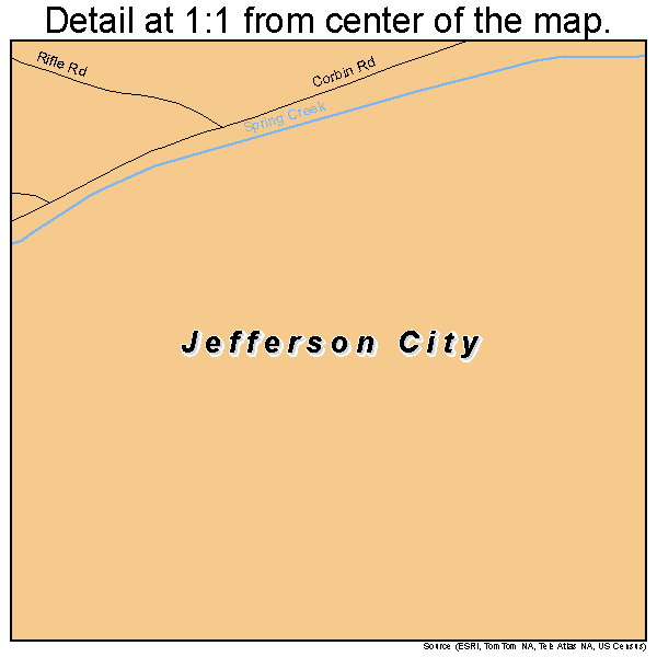 Jefferson City, Montana road map detail