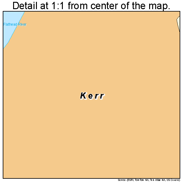 Kerr, Montana road map detail