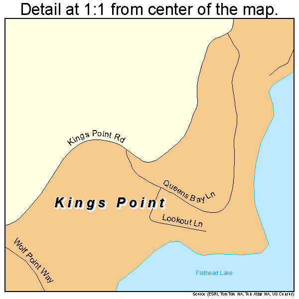 Kings Point, Montana road map detail