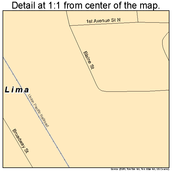 Lima, Montana road map detail