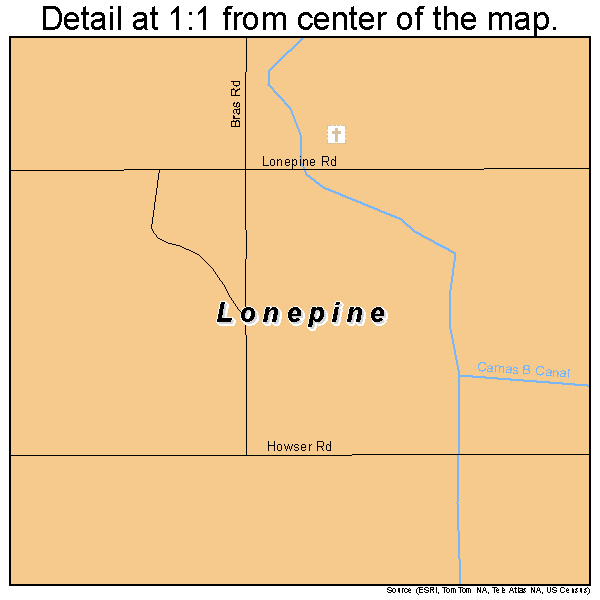 Lonepine, Montana road map detail