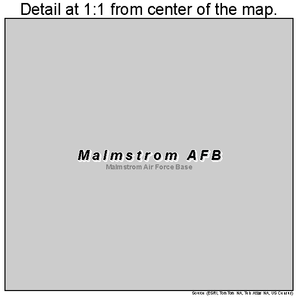 Malmstrom AFB, Montana road map detail