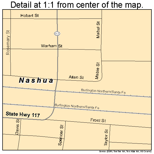 Nashua, Montana road map detail