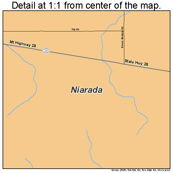Niarada, Montana road map detail