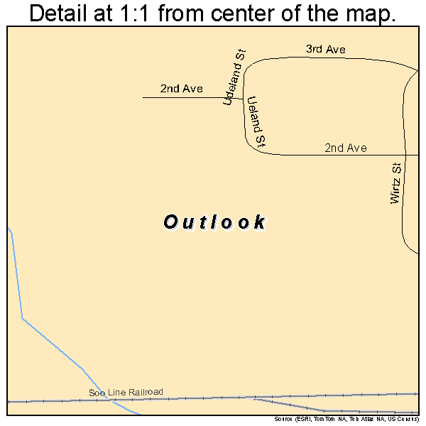 Outlook, Montana road map detail