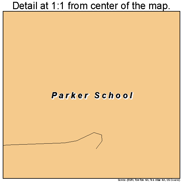 Parker School, Montana road map detail