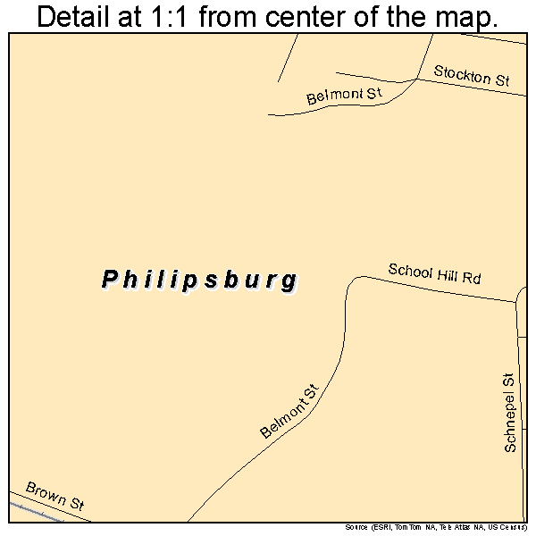 Philipsburg, Montana road map detail