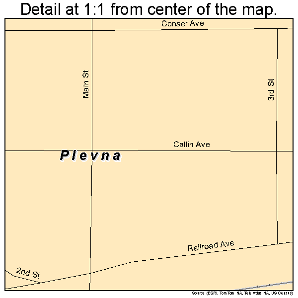 Plevna, Montana road map detail