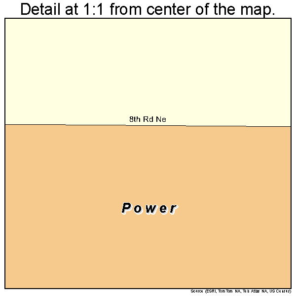 Power, Montana road map detail
