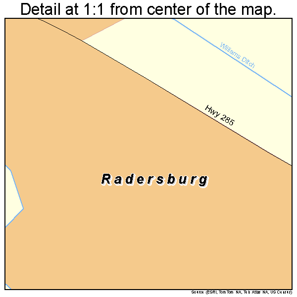 Radersburg, Montana road map detail