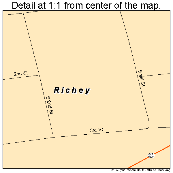 Richey, Montana road map detail