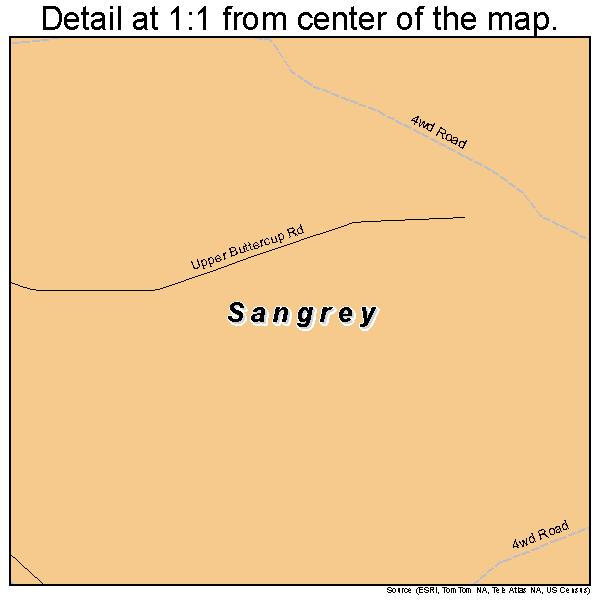 Sangrey, Montana road map detail