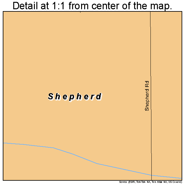 Shepherd, Montana road map detail