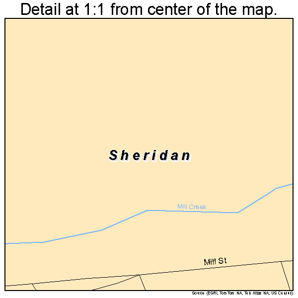Sheridan, Montana road map detail