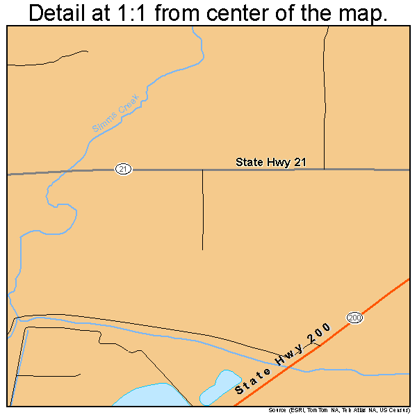 Simms, Montana road map detail