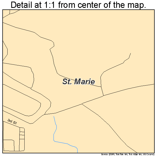 St. Marie, Montana road map detail