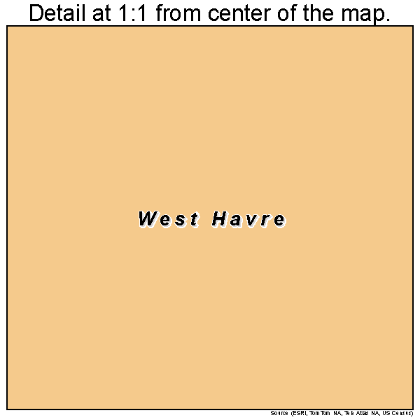 West Havre, Montana road map detail