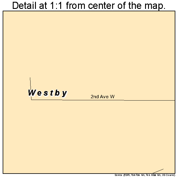 Westby, Montana road map detail