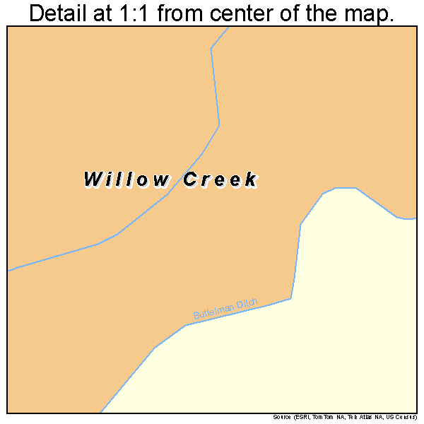 Willow Creek, Montana road map detail