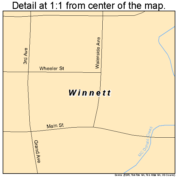 Winnett, Montana road map detail