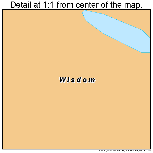 Wisdom, Montana road map detail