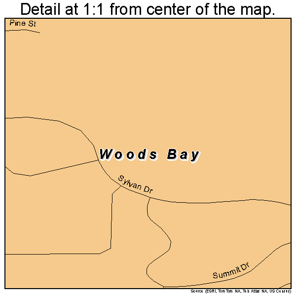 Woods Bay, Montana road map detail