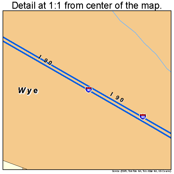 Wye, Montana road map detail