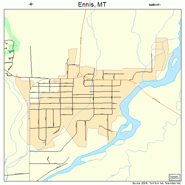 Ennis, MT street map