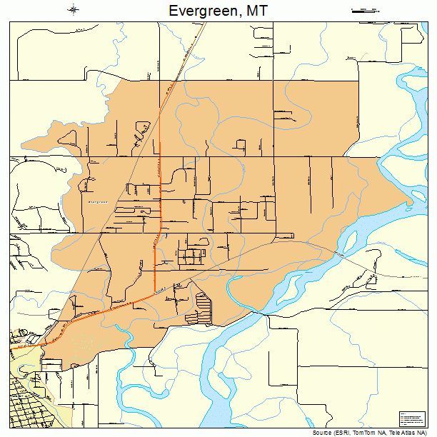 Evergreen, MT street map