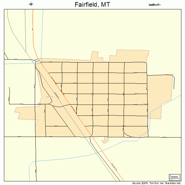 Fairfield, MT street map