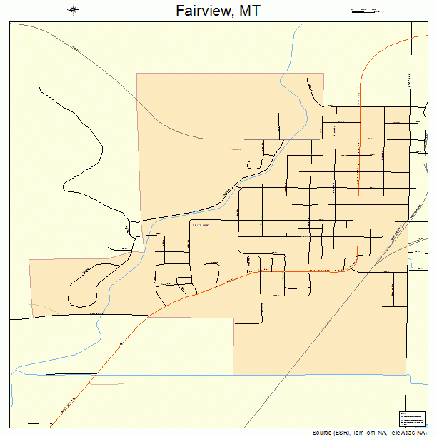 Fairview, MT street map