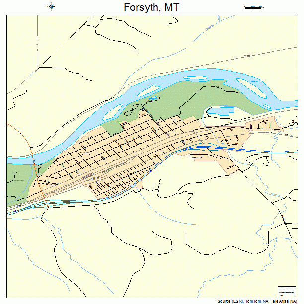 Forsyth, MT street map